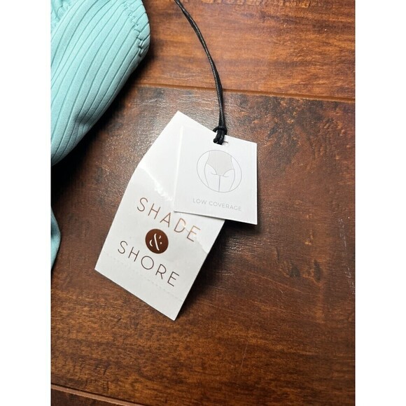 NWT Shade & Shore Low Coverage Blue Cut out One Piece Swim Suit Sz M - Picture 2 of 5